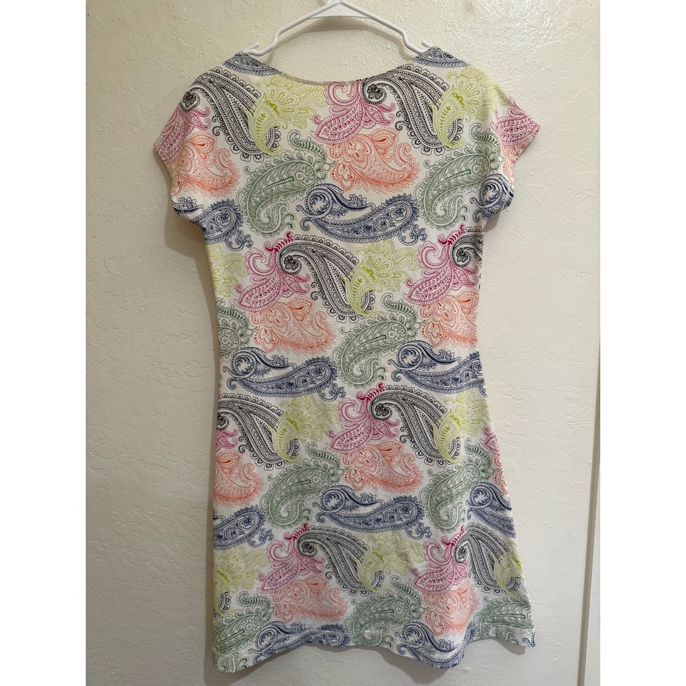 Title Nine Paisley Cowl Neck Dress Womens Multi Color Athletic Casual Size S - Picture 3 of 5